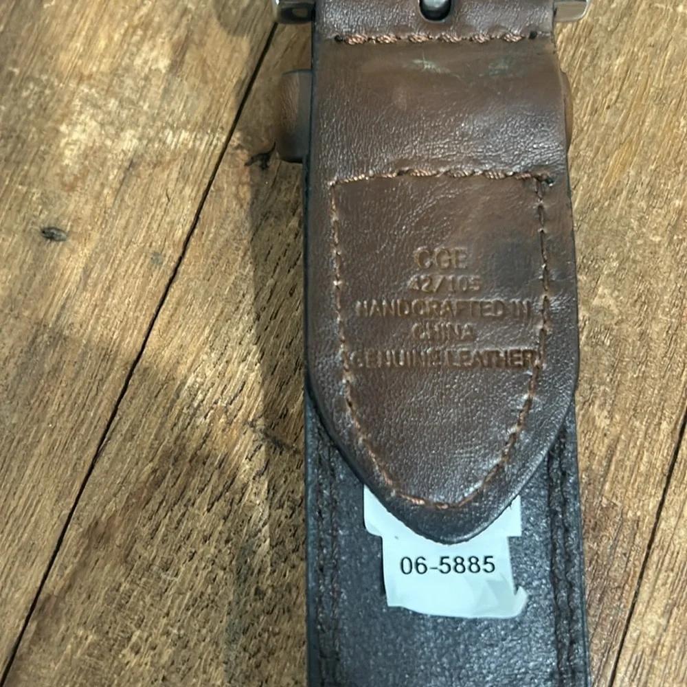 Brown Leather Center Braided Unbranded Belt‎